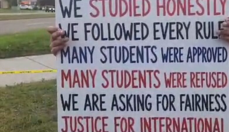 Students defy thunderstorms and heavy rains to demand justice in Mill Woods, Edmonton